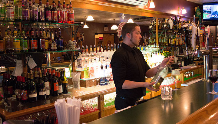 The bar at Fratelli Restaurant & Bar in LaVale, MD