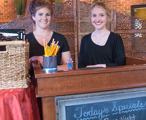 Greeters at Fratelli Bar & Restaurant in LaVale, Maryland.